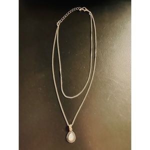 Opal like layering necklace